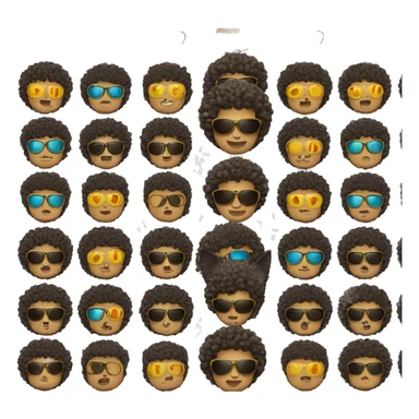 curly haired guy wearing sunglasses with a cat sticker