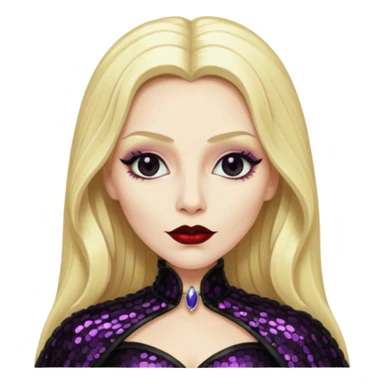Countess Dracula with long blonde hair, black sequin outfit  sticker