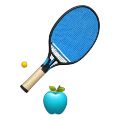ping pong racket playing with apple sticker