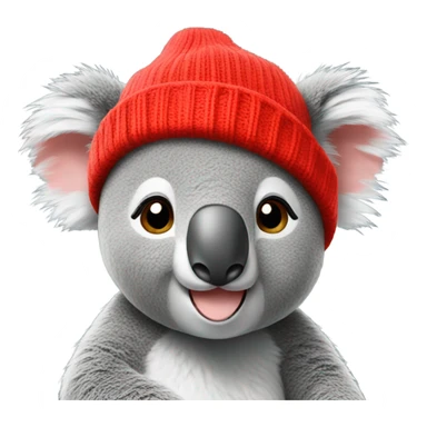 A kuala with a red binie  sticker