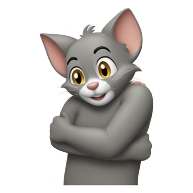 Tom and Jerry hugging sticker