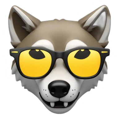 Wolf modern fashion sunglasses sticker