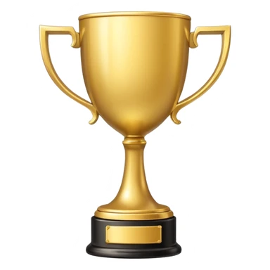single golden winner trophy cup emoji, shiny metallic, minimal flat vector style, isolated on white background, no text, no watermark  sticker
