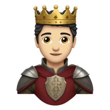 PRINCE WHITE SKIN, STRAIGHT DARK HAIR, WITH PRINCE'S CROWN, WITH PRINCE'S MEDIEVAL CLOTHING sticker