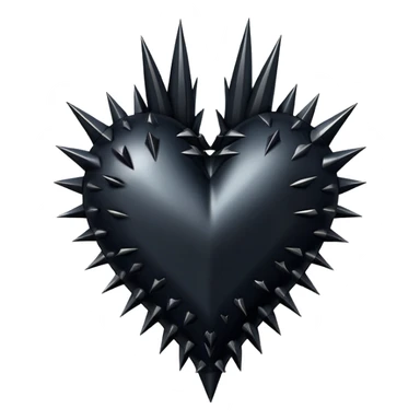 Black spiked heart  sticker