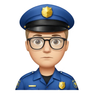 police man with glasses sticker