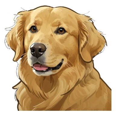 a golden retriever having fun outside sticker