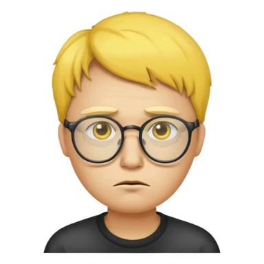 Una cara amarilla con lentes y que esté triste sticker