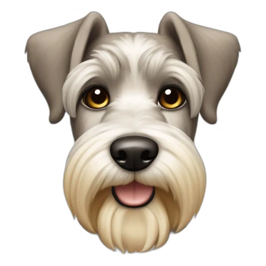 white yellow to caramel schnauzer alike breed with black nose and up ears sticker