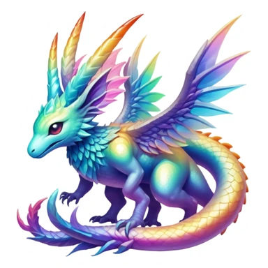 Epic divine legendary complex detailed iridescent gradients aesthetic-Fakémon-creature-scenery sticker