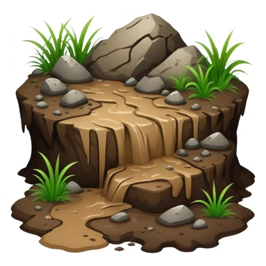 Mud, grass, dirt and rocks  sticker