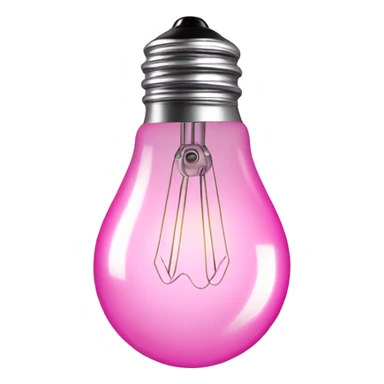 A fully pink light bulb, metallic base also must be pink sticker