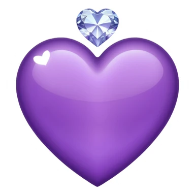 shiny purple heart with diamonds sticker