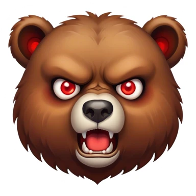 angry bear with red eyes  sticker