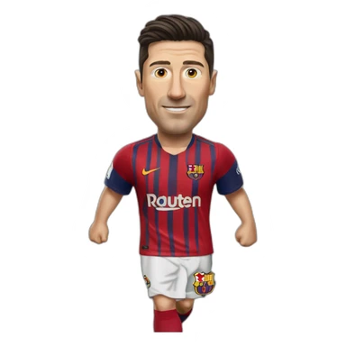 Robert Lewandowski in Barcelona kit sticker