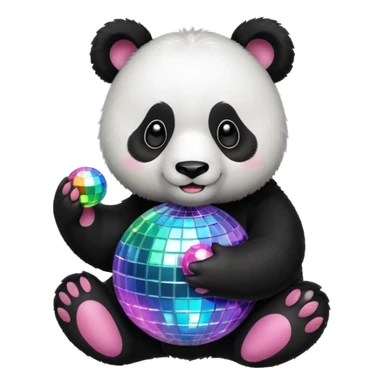 Panda with a discoball sticker
