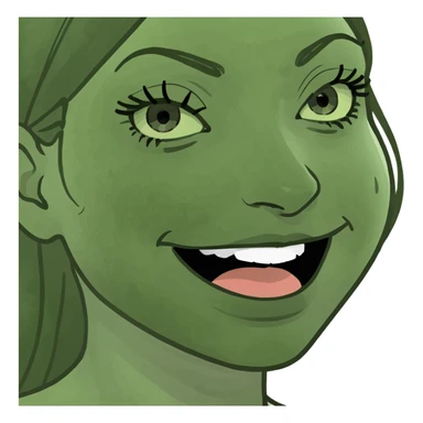 girl's face winking, only face, no text sticker