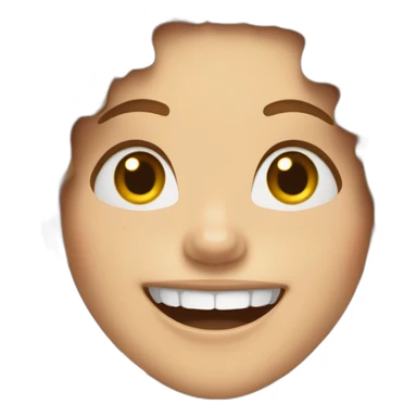 White girl with Curly brown hair laughing sticker