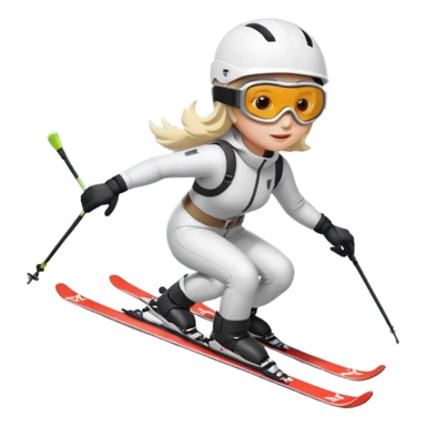 An angel on skis going down a hill sticker