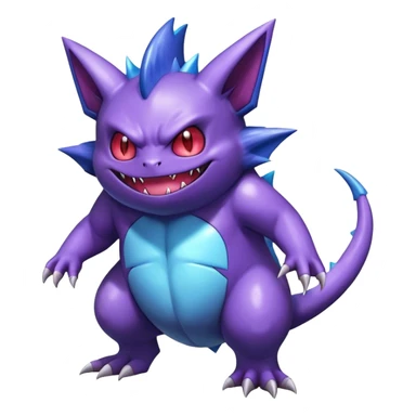 Shiny Dark Gengar-Haunter-Nidorino-fusion-hybrid full body sticker