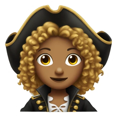 girl with curly hair dressed up as a pirate  sticker