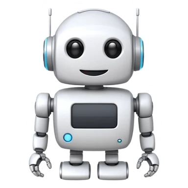 robot cartoon simple kid toy white innocent funny gudget friendly smiley round adorable music sticker