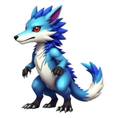 Epic Edgy Cute Colorful Modern Vernid-Protogen-Sergal-creature-animal full body sticker