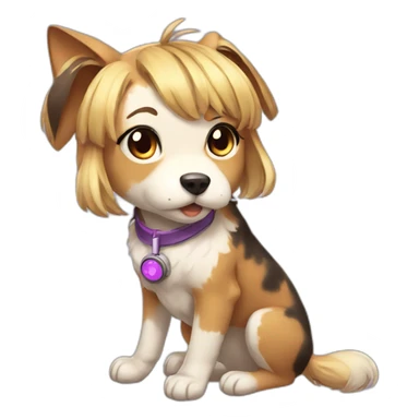Anime Dog Girl Gamer sticker
