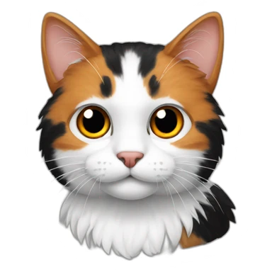Cat with black, white and orange fur sticker