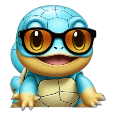 Squirtle with sun glasses sticker