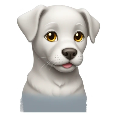 Silver cat love Labrador  sticker