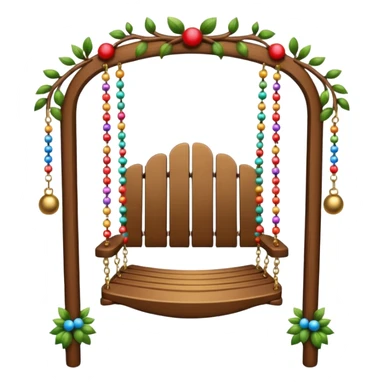 Swing with beads and bells for birds sticker