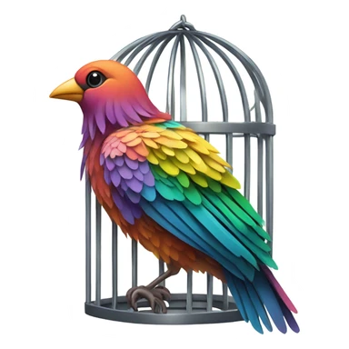 Bird in cage sticker