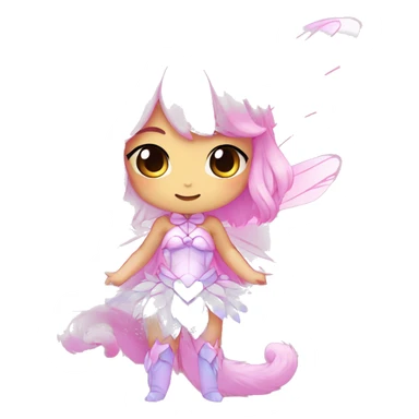 Anthro Shiny Pastel Pink Gradient Anime Chibi Fairy-Fakémon Fur Sona sticker