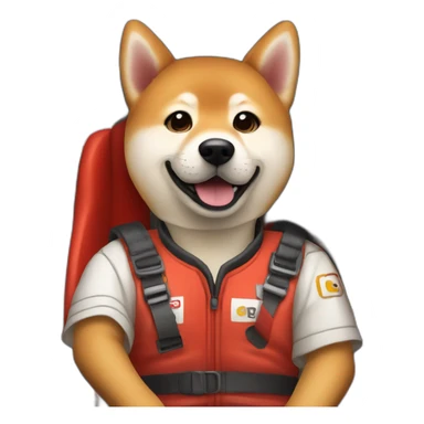 shiba inu racecar driver sticker