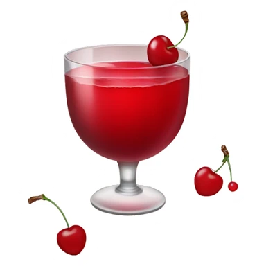 red drink with red cherries  sticker