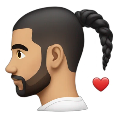 drake heart on hair sticker