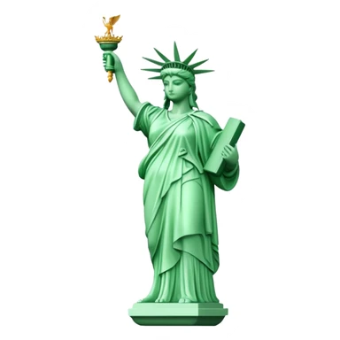 Estatua de la libertad, verde. Con una paloma en la mano izquierda.  sticker