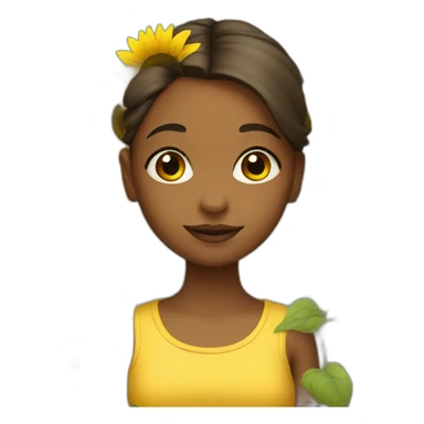 Girl with sunflowers  sticker