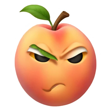 peach emoji with tong sticker