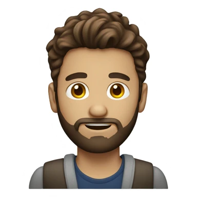 Brown hair man with beard with laptop  sticker