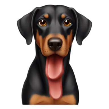 Perro salchicha-negro-marron sticker