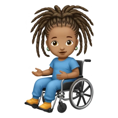 Diabetic disabled black baby with dread locks sticker