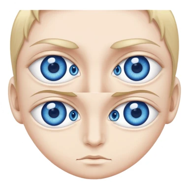 two dark blue eyes of different sizes sticker
