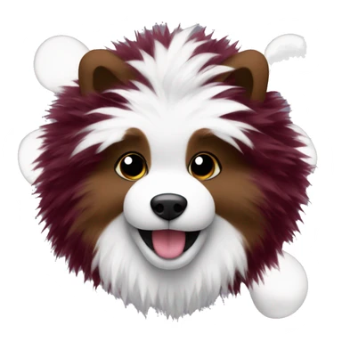 Maroon and white pom poms sticker