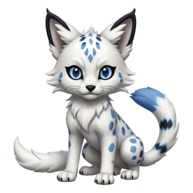 Cool edgy cute adorable hyper-realistic badass Serval-Lycanroc-Snow-Leopard-Absol-Fakémon-hybrid-creature (full body)  sticker