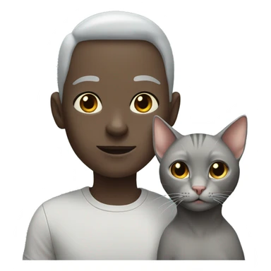 Grey cat girl and hairless cat boy sticker