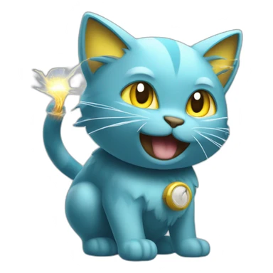 gallant electrical discharge emit electricity cartoon cat like pokemon sticker