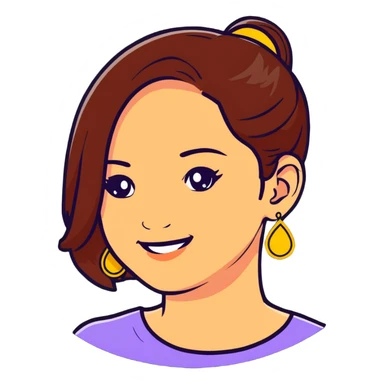 smiling girl with earrings sticker