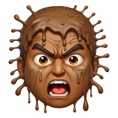Indian man very dirty with brown slime. Angry screaming with rage sticker
